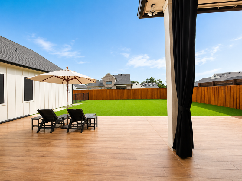 Turfed backyard